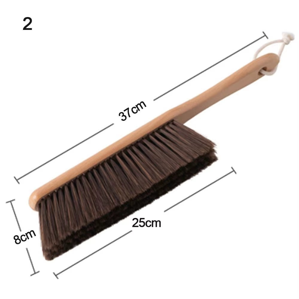 Natural Wood Bristles Brush Anti-Static Desktop Bar Grinder Coffee Powder Cleaning Brushes Domestic Bed Sweeping Broom