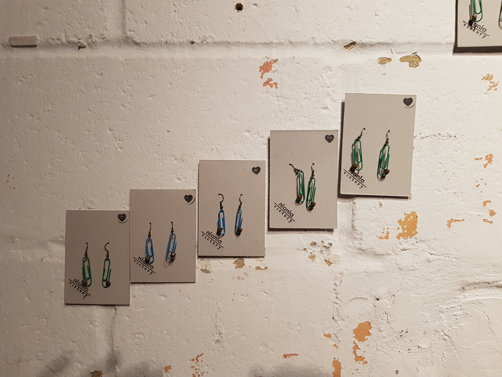 Black Personalized Paperclip Earrings | by lovedbynlanla