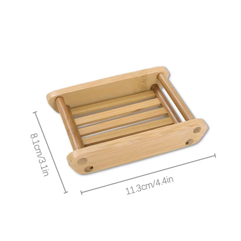 Soap Box Natural Bamboo Dishes Bath Soap Holder Bamboo Case Tray Wooden Prevent Mildew Drain Box Bathroom Washroom Tools