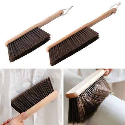 Natural Wood Bristles Brush Anti-Static Desktop Bar Grinder Coffee Powder Cleaning Brushes Domestic Bed Sweeping Broom