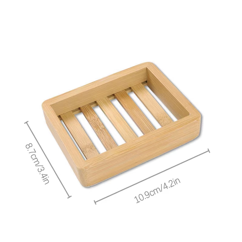 Soap Box Natural Bamboo Dishes Bath Soap Holder Bamboo Case Tray Wooden Prevent Mildew Drain Box Bathroom Washroom Tools
