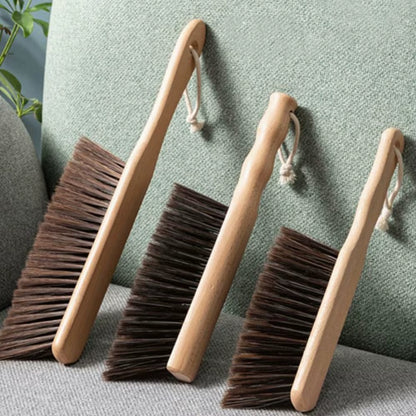 Natural Wood Bristles Brush Anti-Static Desktop Bar Grinder Coffee Powder Cleaning Brushes Domestic Bed Sweeping Broom