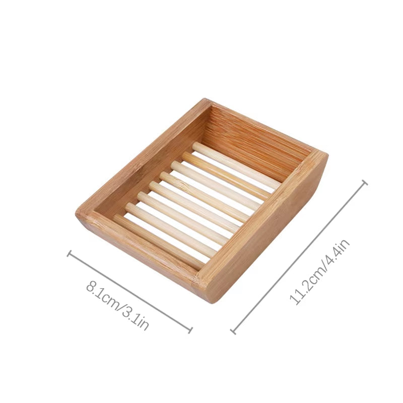 Soap Box Natural Bamboo Dishes Bath Soap Holder Bamboo Case Tray Wooden Prevent Mildew Drain Box Bathroom Washroom Tools