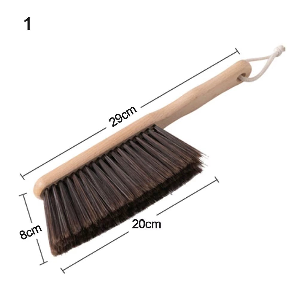 Natural Wood Bristles Brush Anti-Static Desktop Bar Grinder Coffee Powder Cleaning Brushes Domestic Bed Sweeping Broom