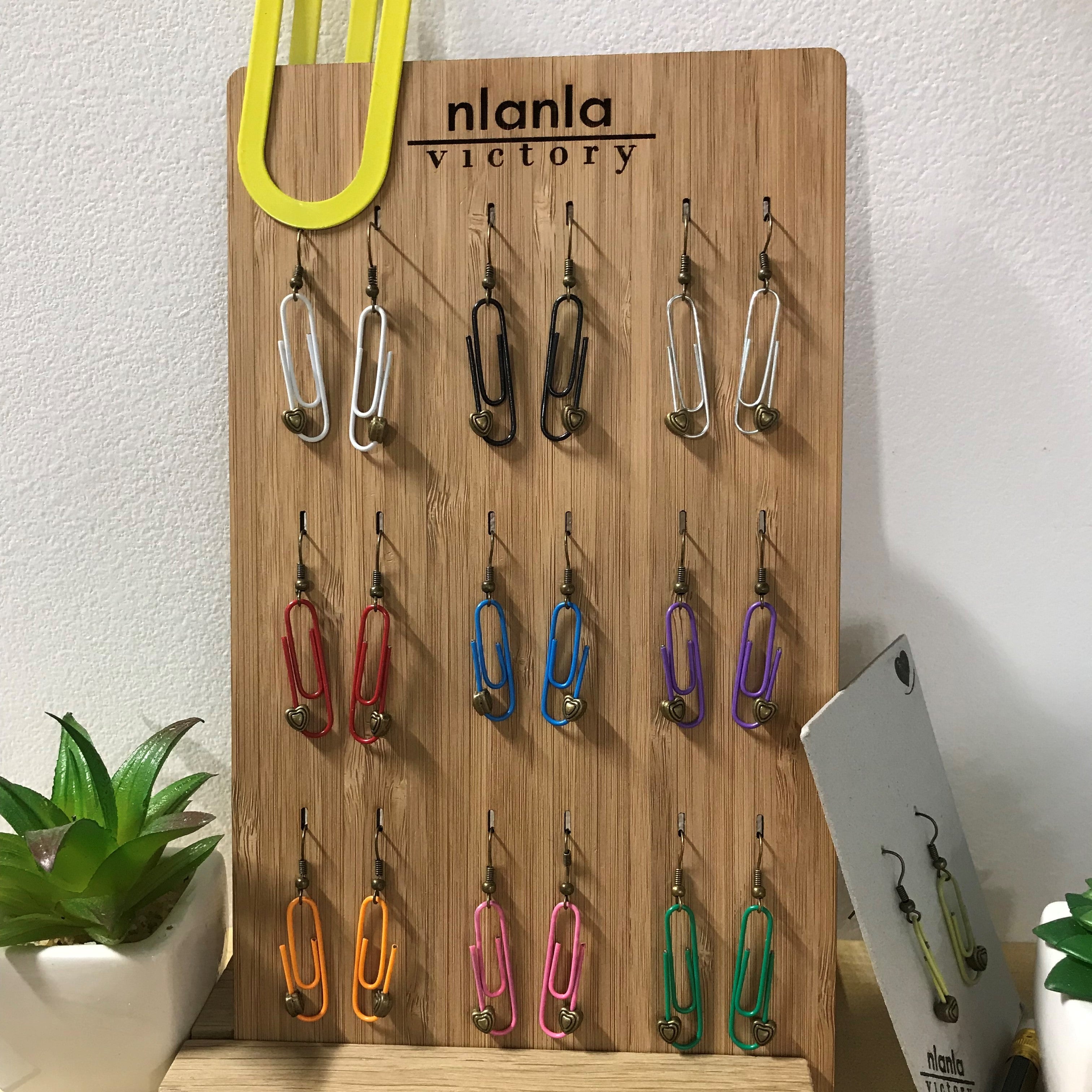 Black Personalized Paperclip Earrings | by lovedbynlanla